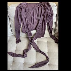 Lulu lemon purple tie crop top shrug